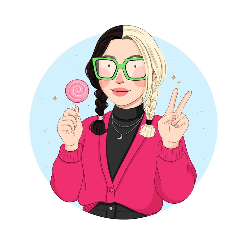 Anpassad avatar för sociala medier: Stiliserat tecknat porträtt (digital fil) bild 13