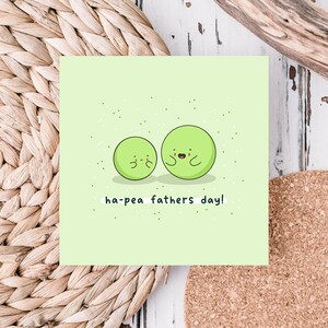 Happy Fathers Day Card - Hap-pea Fathers Day, Kawaii Card, Card for Dad ...