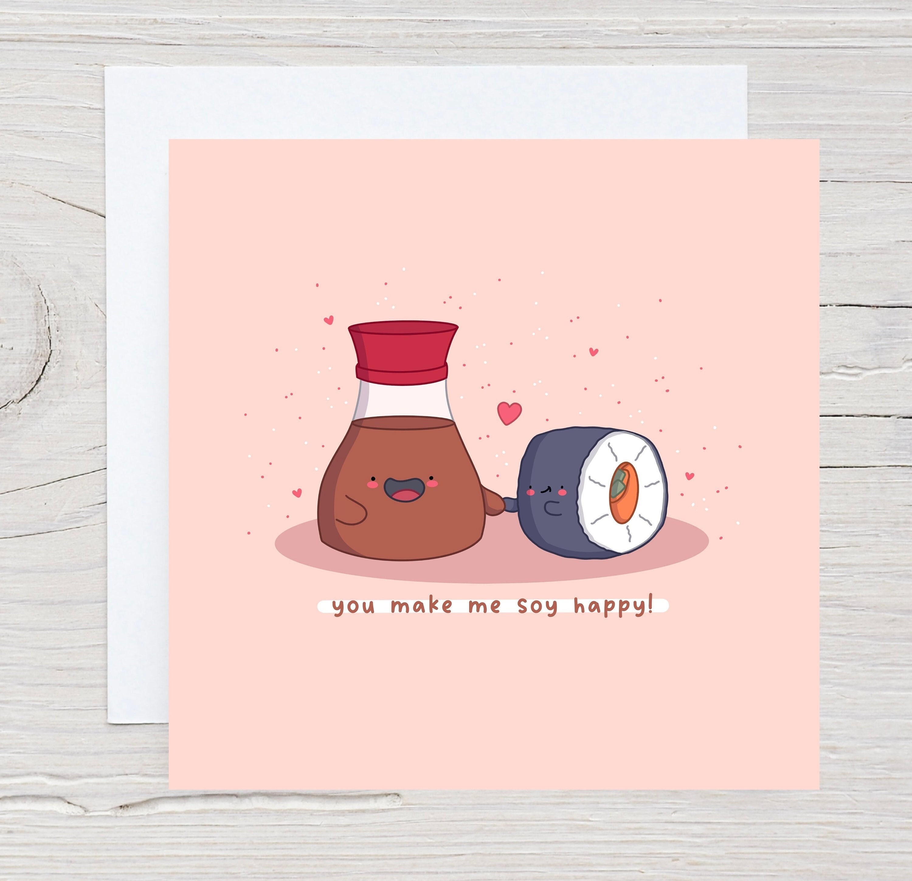 Sushi is my Valentine funny saying with cute sushi illustration