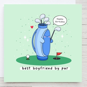 Carte de golf drôle pour petit ami, carte sur le thème du golf, jeu de mots de golf, obsédé par le golf, carte d'anniversaire pour lui