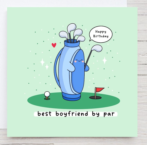 Funny golf card for boyfriend, golf themed card, golf pun, golf obsessed, birthday card for him