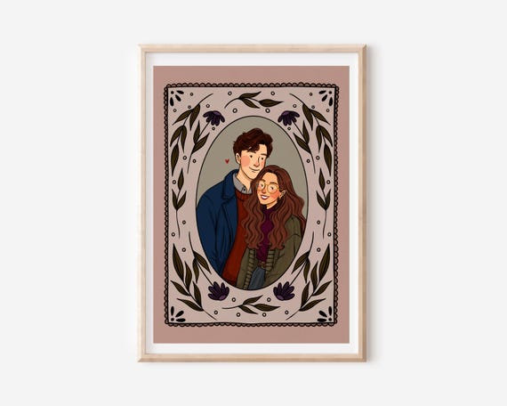 Custom Hand-Drawn Couple Portrait Illustration