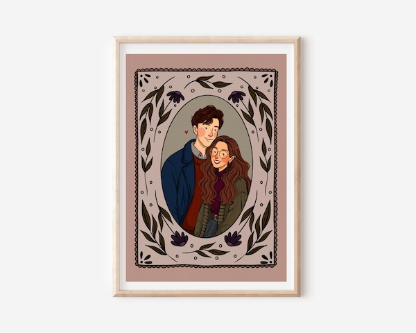 Hand-Drawn Couple Portrait – gift idea from Etsy