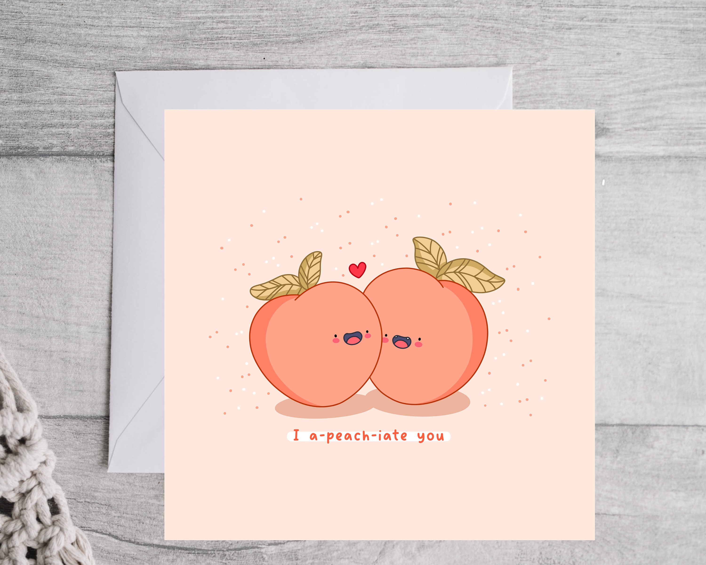 Kawaii Peach Pun Love Card, Funny Boyfriend Girlfriend Card - Etsy