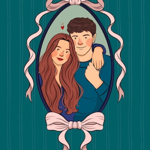 Custom Hand-Drawn Couple Portrait Illustration image 9