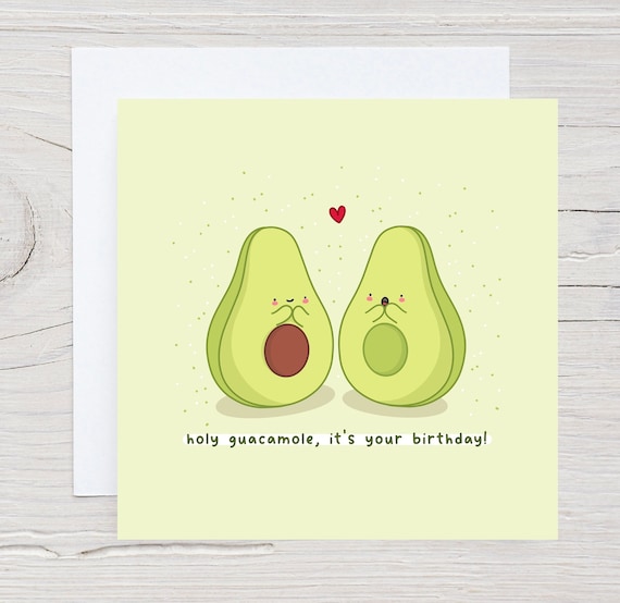Cute Avocado Birthday Card Avocado Lover Card Funny Birthday | Etsy