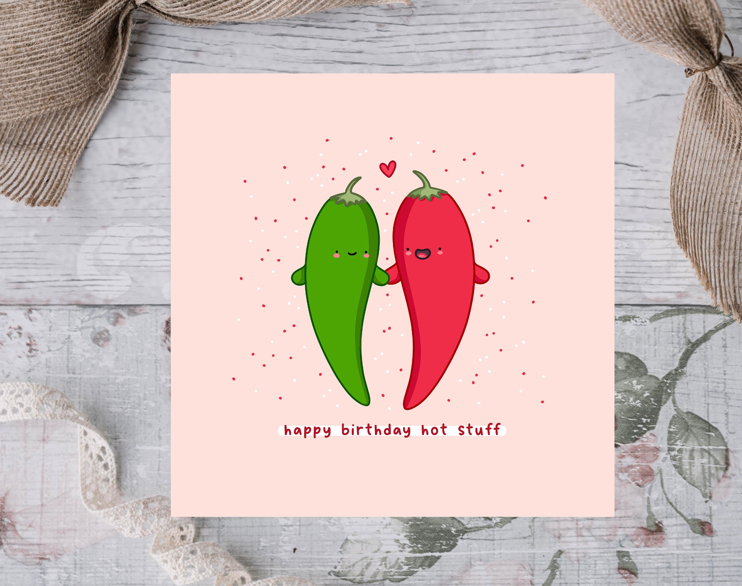 Funny Chilli Pun Birthday Card: Hot Stuff Love Card - Etsy