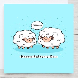 Carte de fête des pères heureuse - carte Punny, Kawaii, carte pour papa, carte de mouton, carte d'agriculteurs