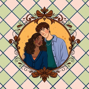 Custom Hand-Drawn Couple Portrait Illustration image 2