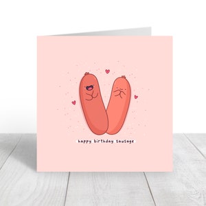 Carte de saucisse de joyeux anniversaire, carte d'anniversaire de Punny, carte de jeu de mots drôle, carte d'anniversaire de Kawaii image 4