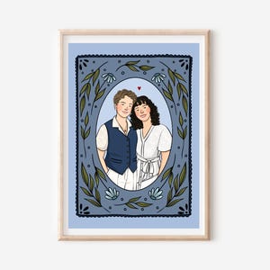 Custom Hand-Drawn Couple Portrait Illustration image 20