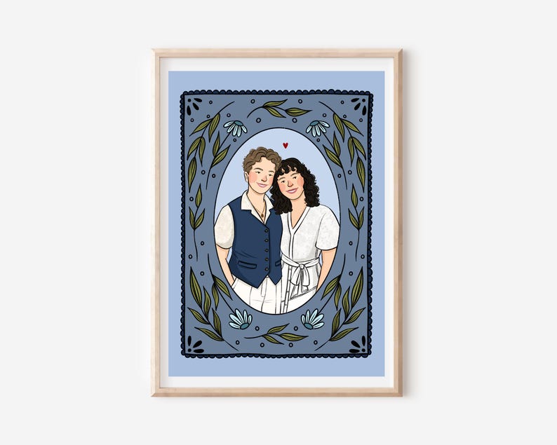 Custom Hand-Drawn Couple Portrait Illustration image 20
