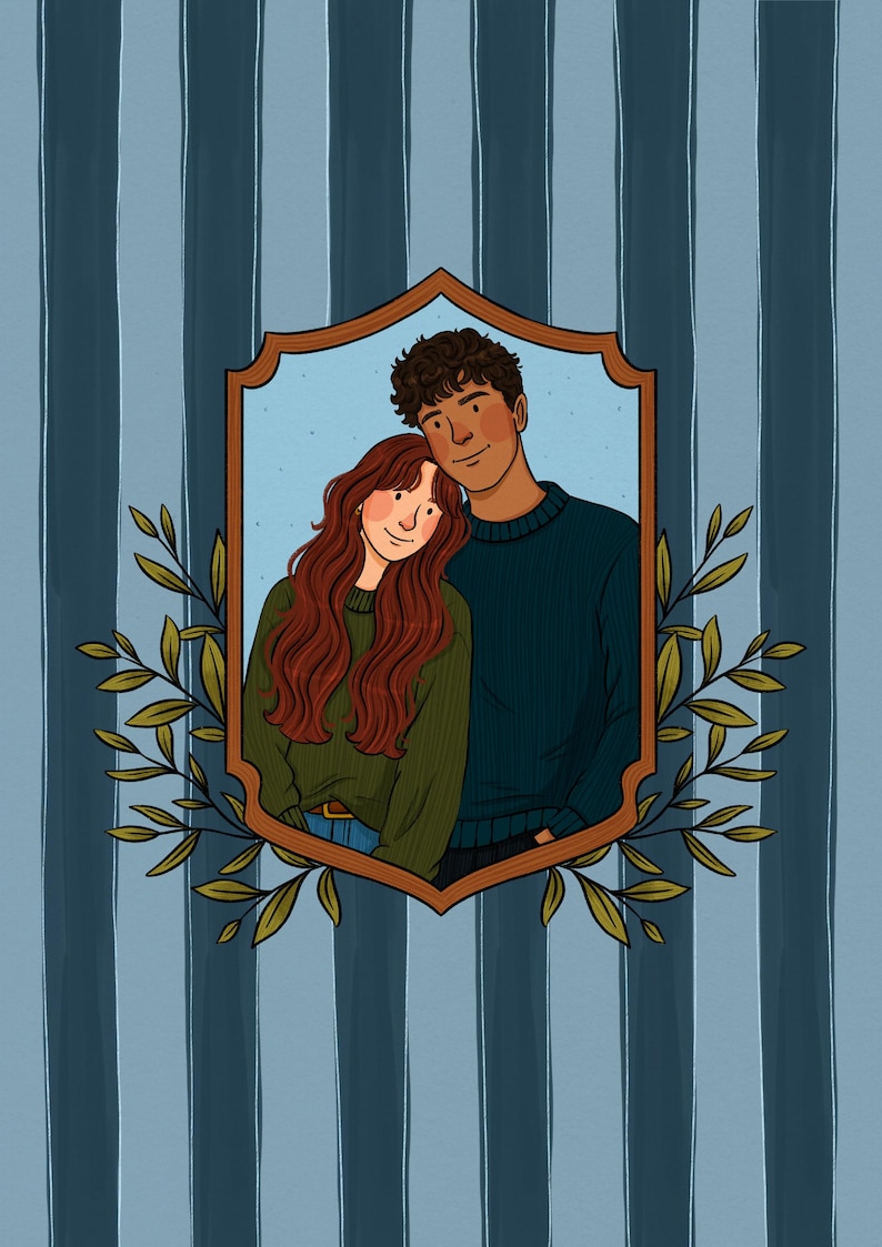Custom Hand-Drawn Couple Portrait Illustration image 17