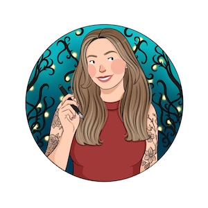 Anpassad avatar för sociala medier: Stiliserat tecknat porträtt (digital fil) bild 18