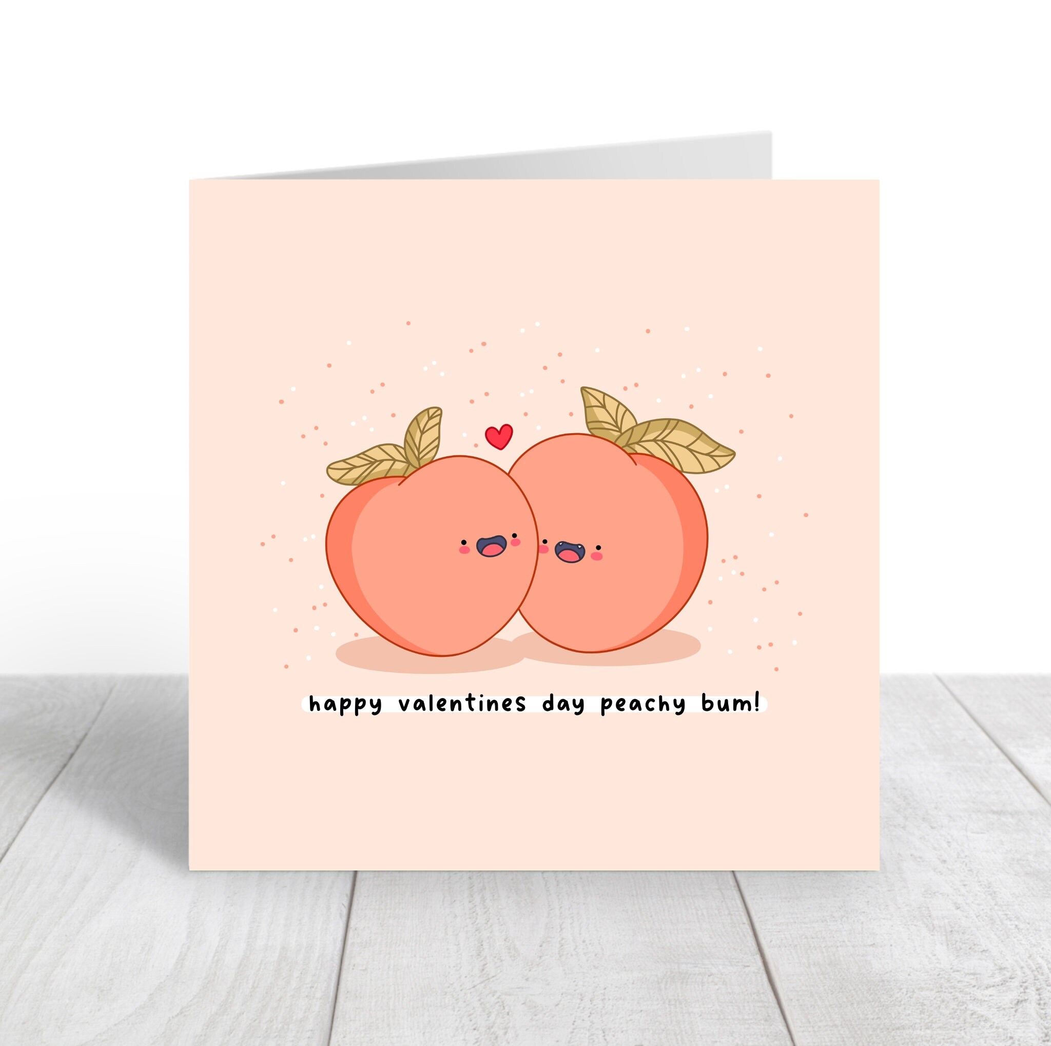 Peachy Bum Valentines Card: Funny Kawaii Peach Emoji - Etsy