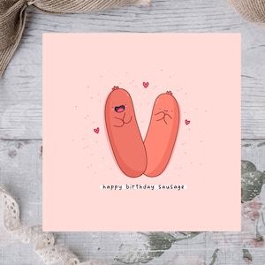 Carte de saucisse de joyeux anniversaire, carte d'anniversaire de Punny, carte de jeu de mots drôle, carte d'anniversaire de Kawaii image 5