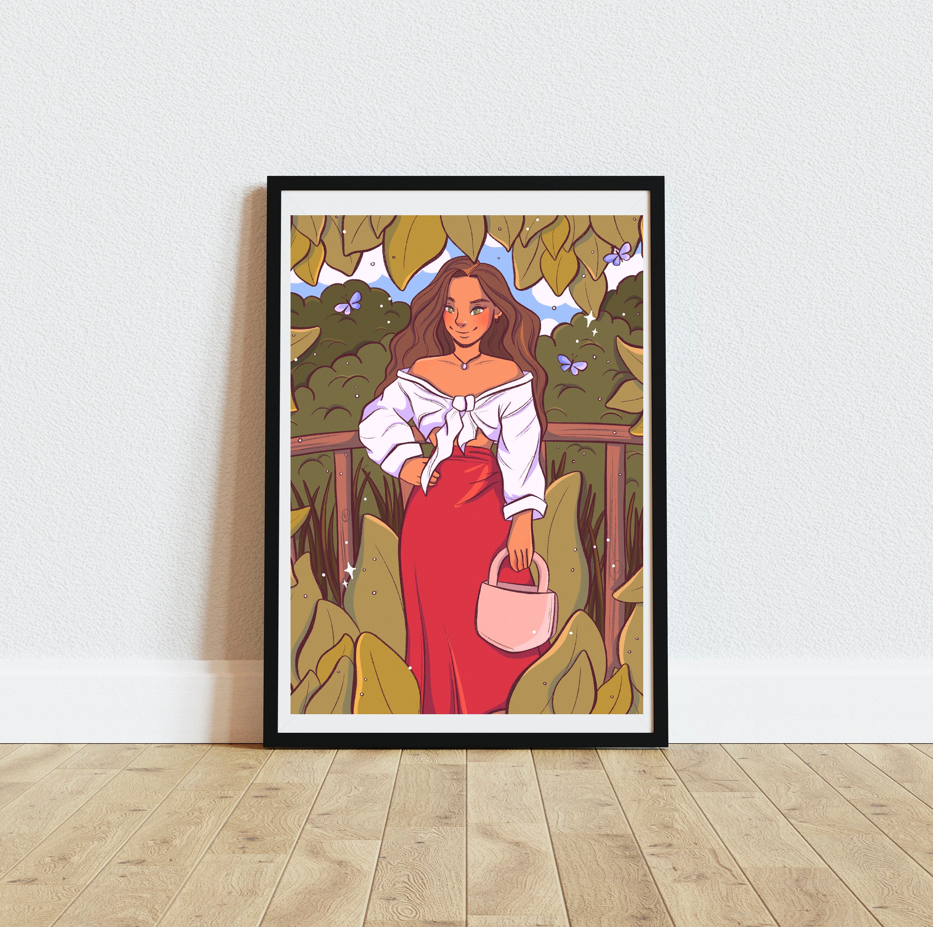 Cute Girl Art Print Kawaii Art, Cottagecore, Japanese Art, Aesthetic Print  - Etsy Sweden