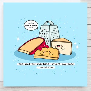Carte de fête des pères au fromage - jolie carte pour papa, carte de fête des pères Punny, kawaii, jeu de mots au fromage