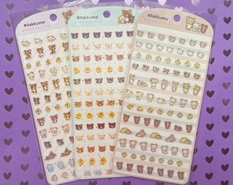 Rilakkuma mini sparkling stickers with glittering hologram - planner , journal , schedule stickers