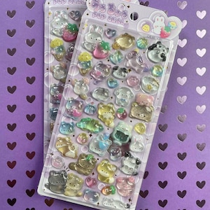 Uruchuru pop seal stickers  -  3D stickers - animal and food stickers , journal , scrapbooking stickers