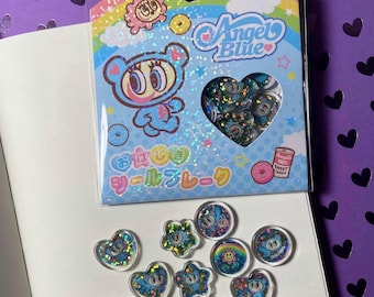 Angel blue stickers - Y2K Heisei retro stickers Ohajiki stickers