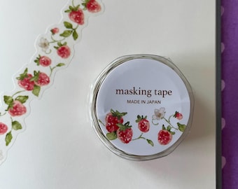 Strawberry Die-Cut Washi Tape – Kawaii Journaling, Scrapbooking, Planners – Made in Japan