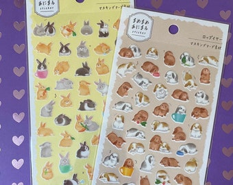 Bunny Rabbit Stickers – Kawaii Japanese Planner Journaling Supplies