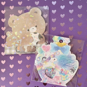 Kawaii sticker flakes - bear stickers - unicorn stickers - penguin stickers - cow stickers