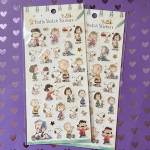 Peanuts - Snoopy , Woodstock , Charlie Brown stickers - Fluffy Sketch Stickers