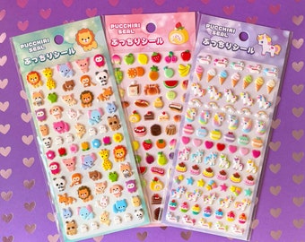 Pucchiri sticker - puffy sticker - kawaii 3D sticker - cute journal sticker - kawaii sticker - cute animal sticker