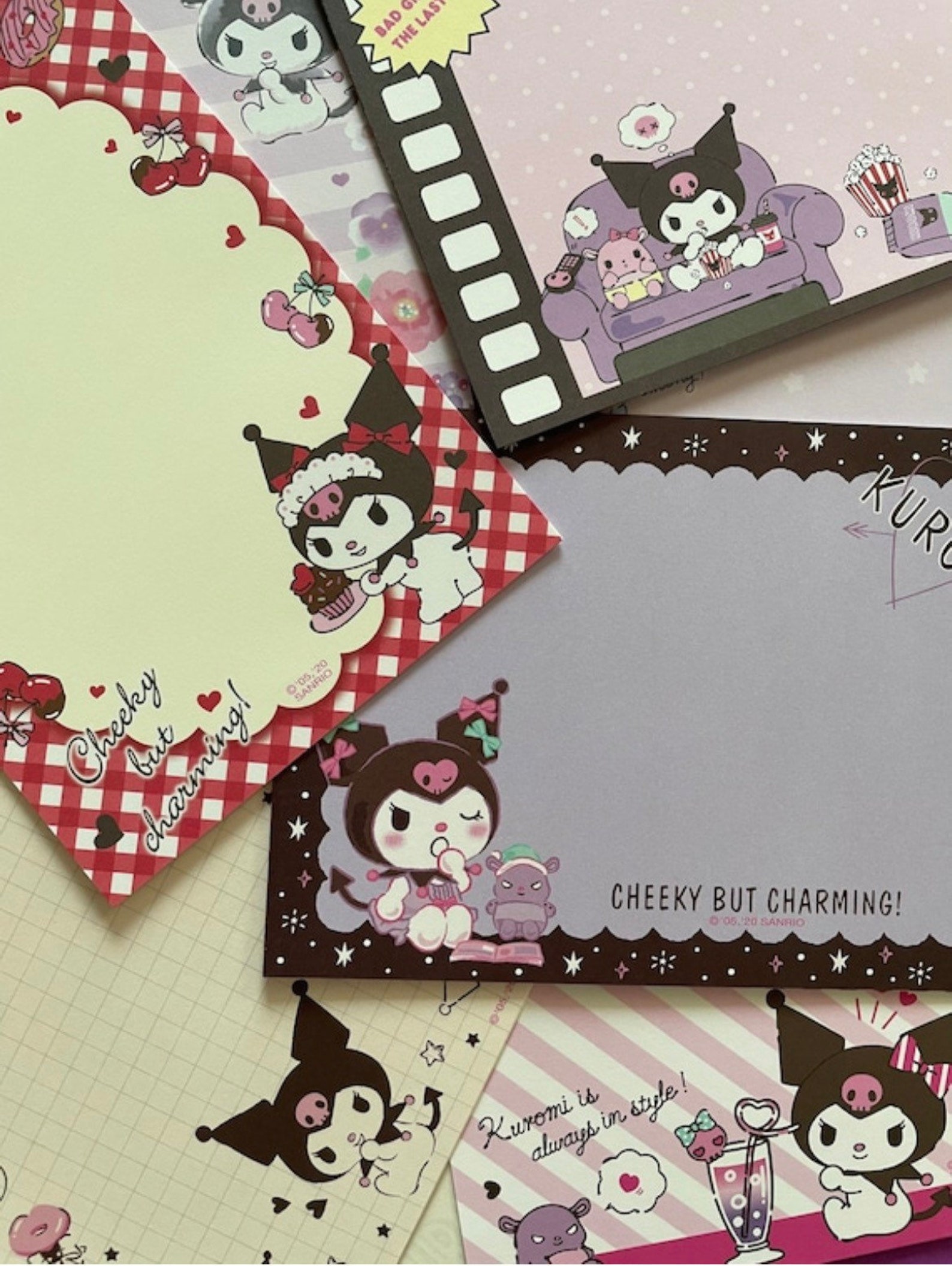 Sanrio Kuromi Memo Sheets Cute Kawaii Memo Sheets Snailmail Etsy