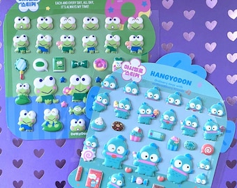 Sanrio Keroppi and Hangyodan Puffy Stickers