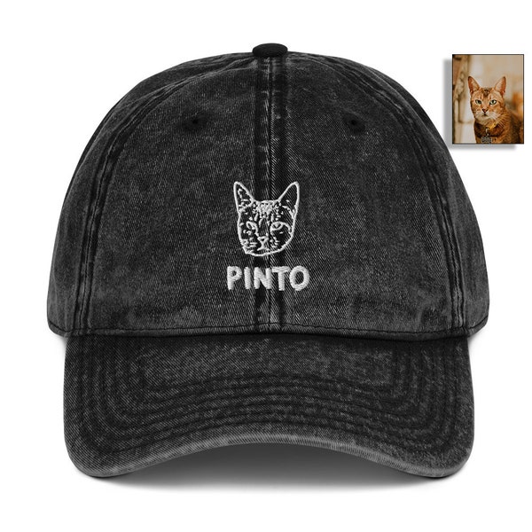 Cappello per animali RICAMATO personalizzato da foto di animali domestici / Cappello per cani / Cappello per gatti personalizzato / Berretto per animali personalizzato / Berretto da baseball per cani personalizzato / Cappello per mamma cane