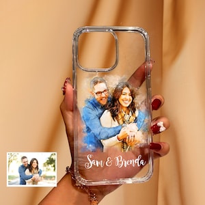 Personalized iPhone Case with Custom Portrait from Photo | Clear Case For iPhone 15/14/13 & all | Christmas Gift - Customized iPhone Cover