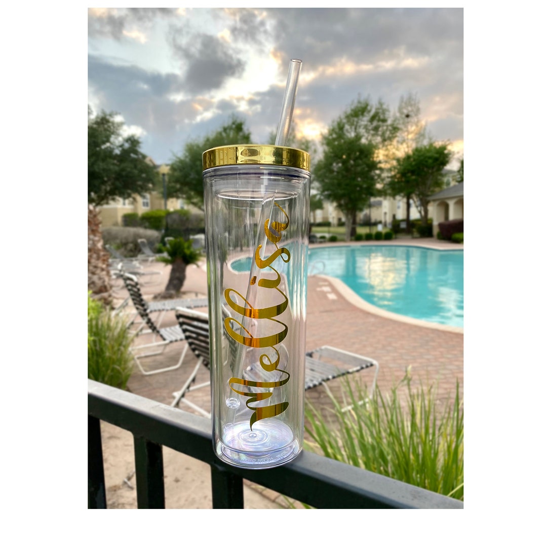 Personalized Tumbler With Straw, Custom Tumbler With Straw and Lid
