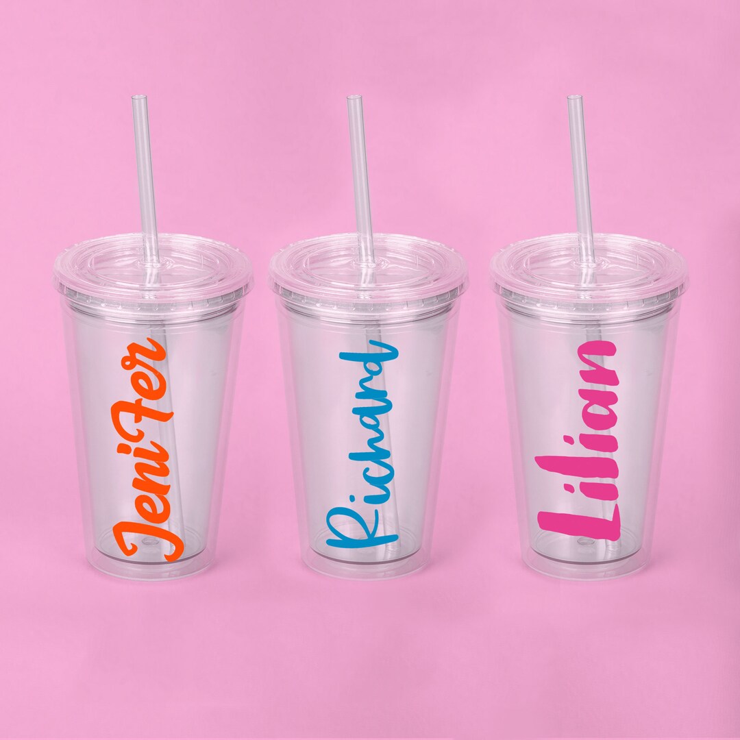 Personalized Tumbler With Straw, Custom Tumbler With Straw and Lid