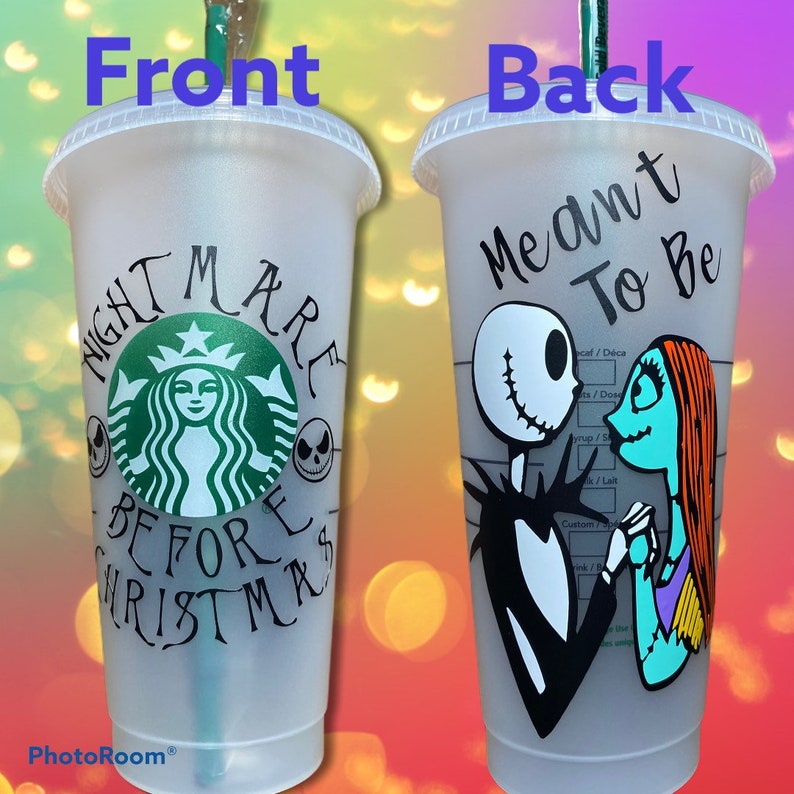 Nightmare Before Christmas Starbucks Reusable Cup Etsy
