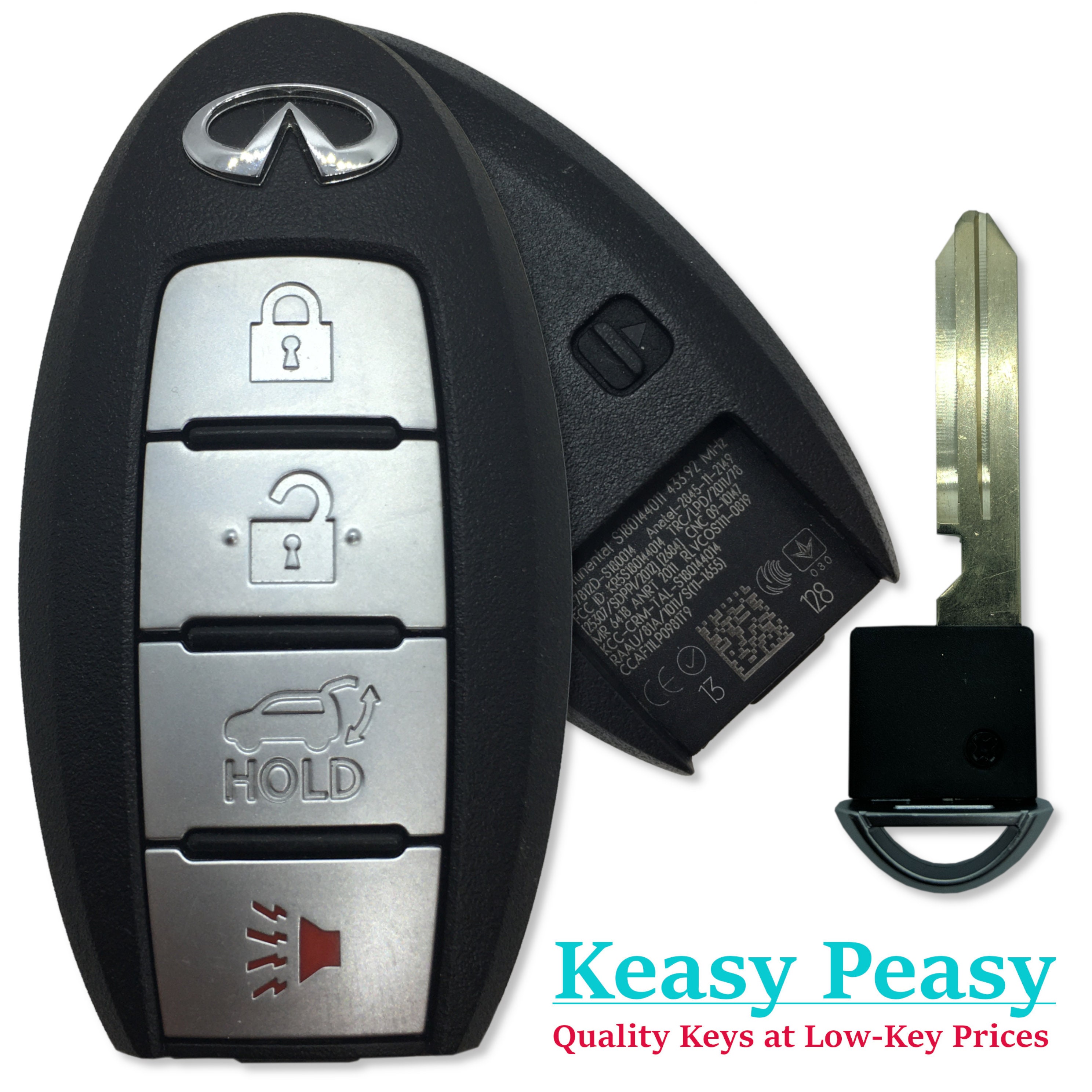Key Fob Cover For Infiniti QX60 QX80 JX35 2013-2018 - 5 Button Silicone Case Protector, 2 Pack Gray