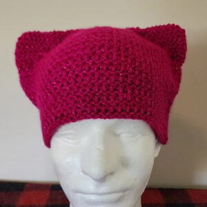 Sparkly Pink Cat Ear Hat