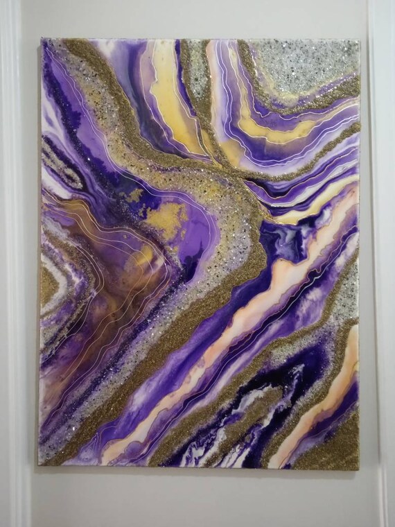 Abstract art. Geode resin unique one of a kind wall art ...