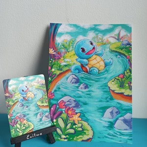 Pokemon PRINT A5 - Squirtle (from hand painted card to print)