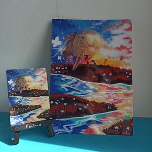 Pokemon PRINT A5 - Ninetales (from hand painted card to print)