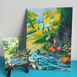 Pokémon PRINT A5 - Glaceon (do cartão pintado à mão até a impressão)