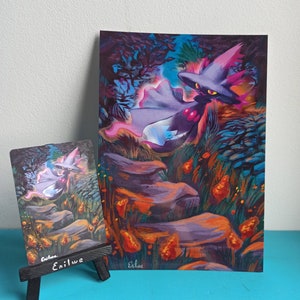 Pokémon PRINT A5 - Mismagius (do cartão pintado à mão até a impressão)