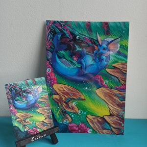 Pokémon PRINT A5 - Vaporeon (do cartão pintado à mão até a impressão)