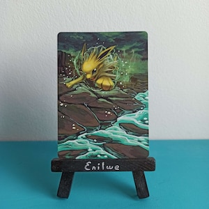 Pokemon hand painted card - Jolteon (Voltali)