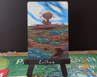 Pokemon hand painted card - Paldean Wooper (Axoloto de Paldea)