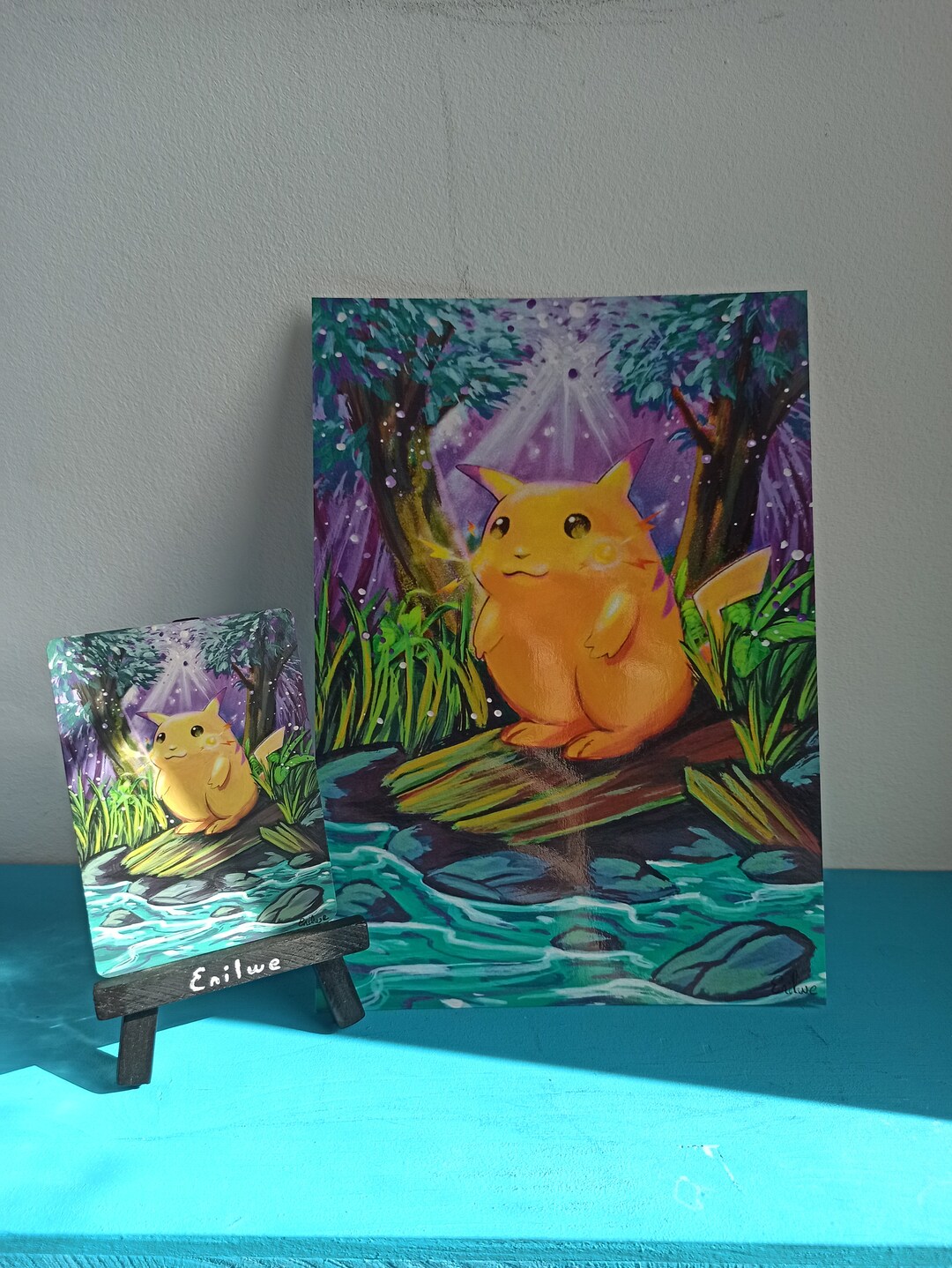 Pokemon PRINT Pikachu from Hand Painted Card to Print - Etsy