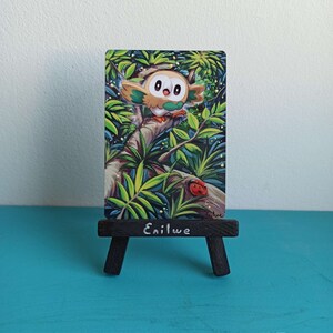 Carta Pokemon dipinta a mano - Rowlet (Brindibou)