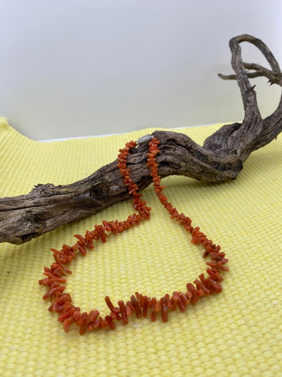 Vintage Salmon Branch Coral Necklace - image 6